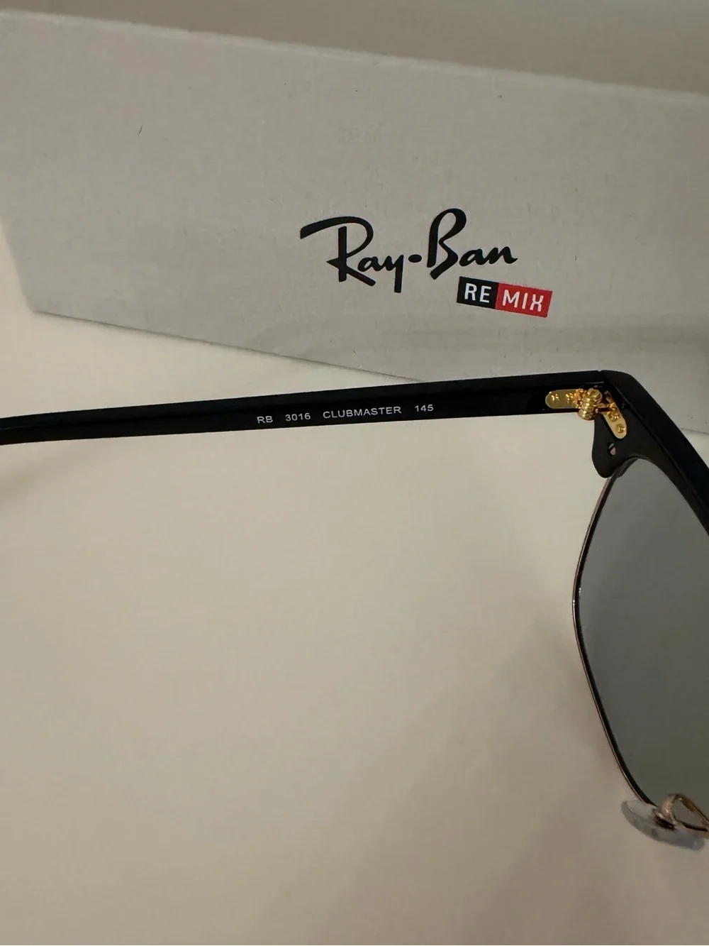 Ray-Ban Clubmaster Sunglasses in Black and Gold with Gray Lenses - Brand New